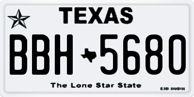 TX license plate BBH5680