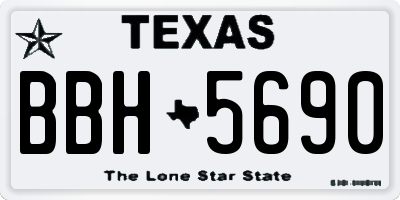 TX license plate BBH5690