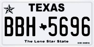 TX license plate BBH5696