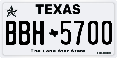 TX license plate BBH5700