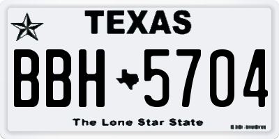 TX license plate BBH5704