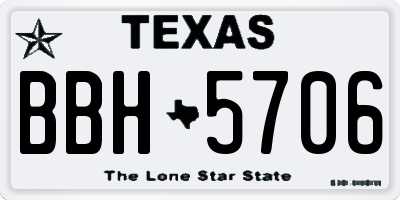 TX license plate BBH5706