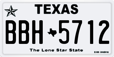 TX license plate BBH5712