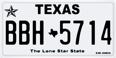 TX license plate BBH5714