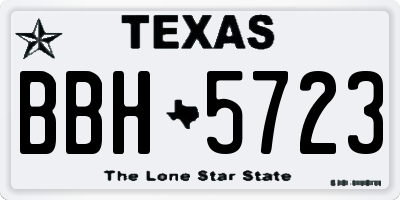 TX license plate BBH5723