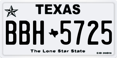 TX license plate BBH5725