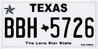 TX license plate BBH5726