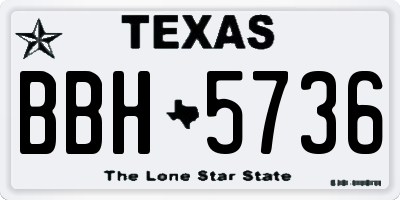 TX license plate BBH5736