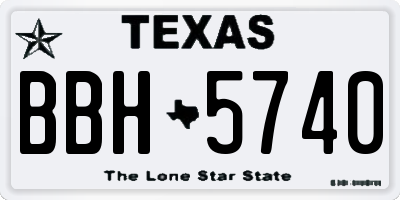 TX license plate BBH5740