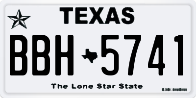 TX license plate BBH5741