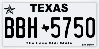 TX license plate BBH5750