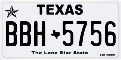 TX license plate BBH5756