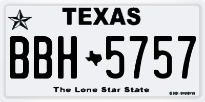 TX license plate BBH5757