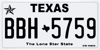 TX license plate BBH5759
