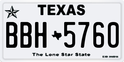 TX license plate BBH5760