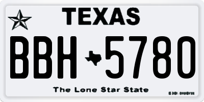 TX license plate BBH5780