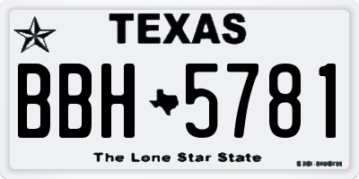 TX license plate BBH5781