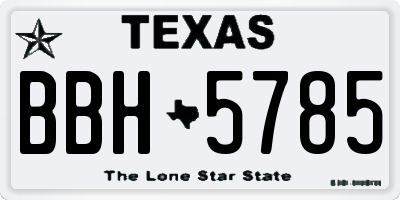 TX license plate BBH5785