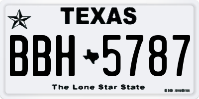 TX license plate BBH5787