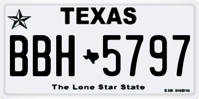 TX license plate BBH5797