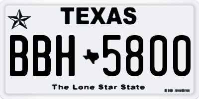 TX license plate BBH5800