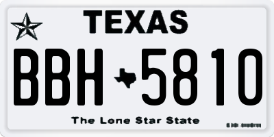 TX license plate BBH5810