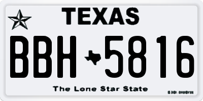 TX license plate BBH5816