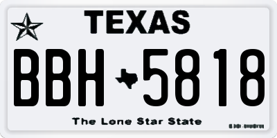 TX license plate BBH5818