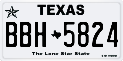 TX license plate BBH5824