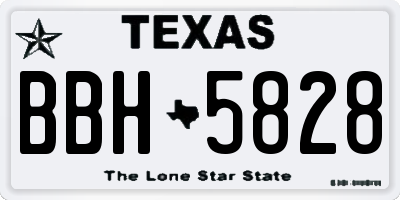 TX license plate BBH5828