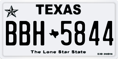 TX license plate BBH5844