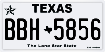 TX license plate BBH5856