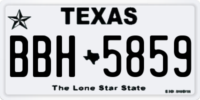 TX license plate BBH5859
