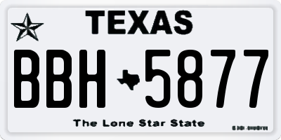 TX license plate BBH5877