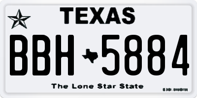 TX license plate BBH5884