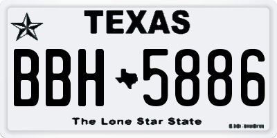 TX license plate BBH5886