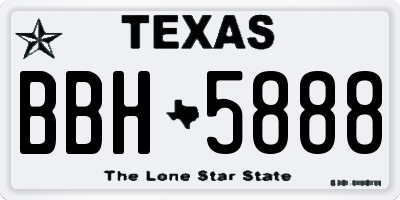 TX license plate BBH5888