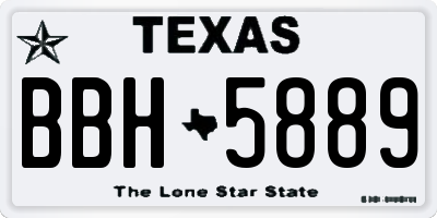 TX license plate BBH5889