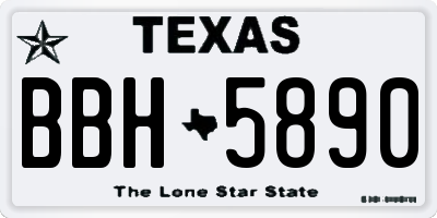 TX license plate BBH5890