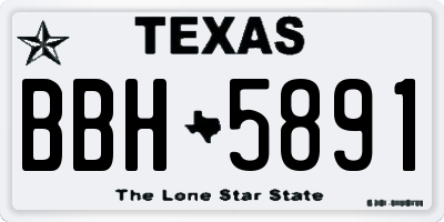 TX license plate BBH5891