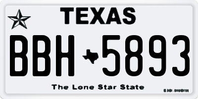 TX license plate BBH5893