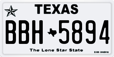 TX license plate BBH5894