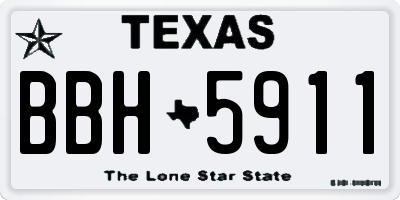 TX license plate BBH5911