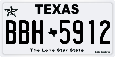 TX license plate BBH5912