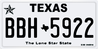 TX license plate BBH5922