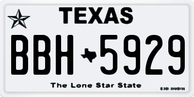 TX license plate BBH5929