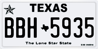 TX license plate BBH5935