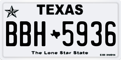 TX license plate BBH5936