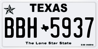 TX license plate BBH5937