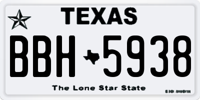 TX license plate BBH5938